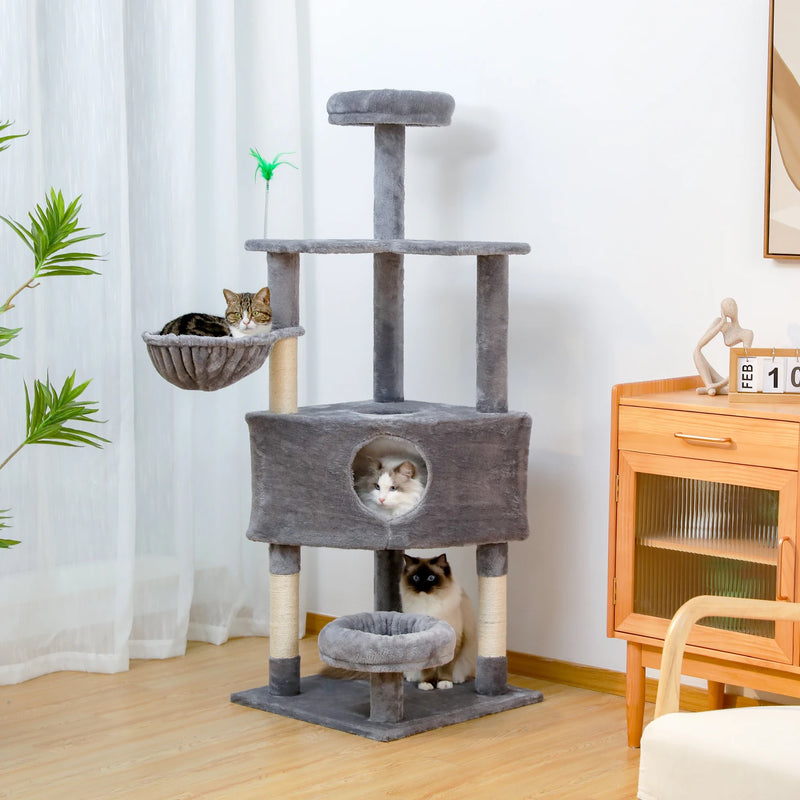 Domestic Delivery Multi-Level Cat Tree Tower Climb Furniture Scratching Post for Indoor House Pet Supplies Kitten Toy Cozy Condo