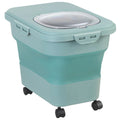 Sealing Kitchen Grain Rice Storage Box Collapsible Dry Cat Food Box 20-30LB Large Capacity Dog Snack Container with Lid & Wheels