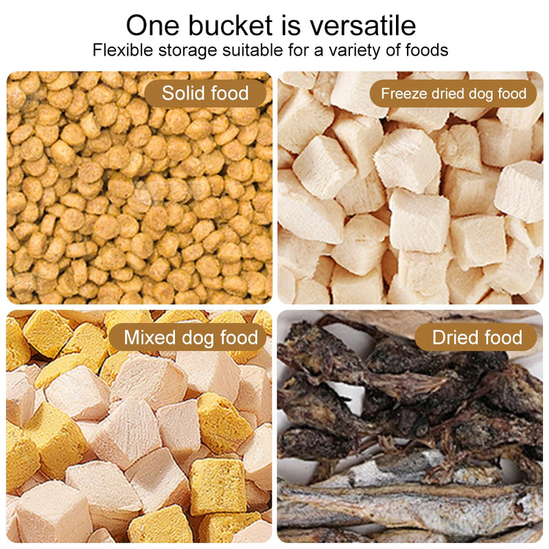 Sealing Kitchen Grain Rice Storage Box Collapsible Dry Cat Food Box 20-30LB Large Capacity Dog Snack Container with Lid & Wheels